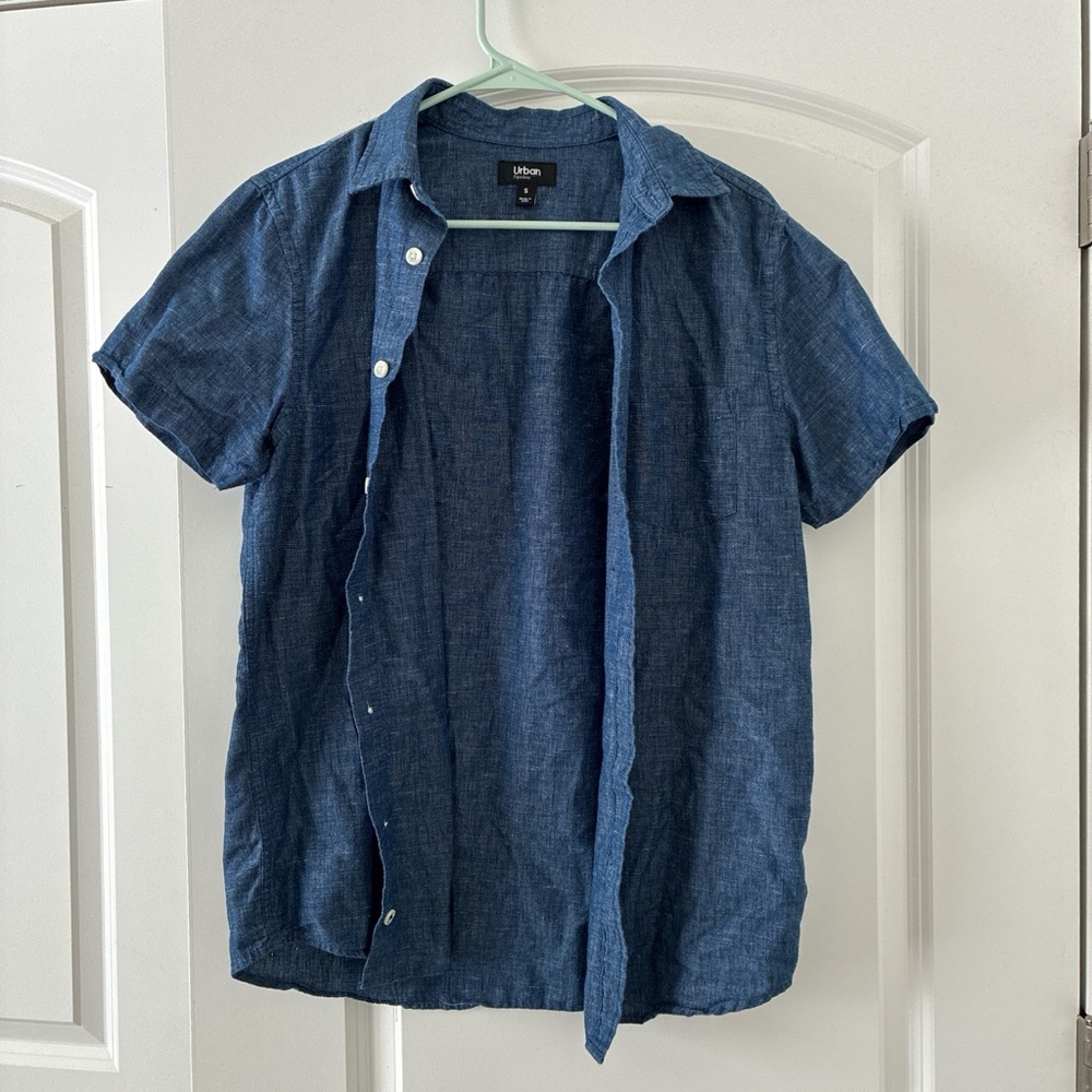 Urban Pipeline Men's Blue Casual Button Down Shirt